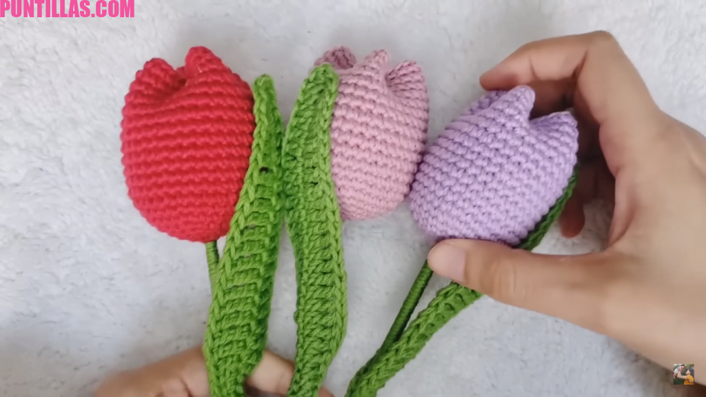 Tulipanes a Crochet Paso a Paso para Principiantes 🌷