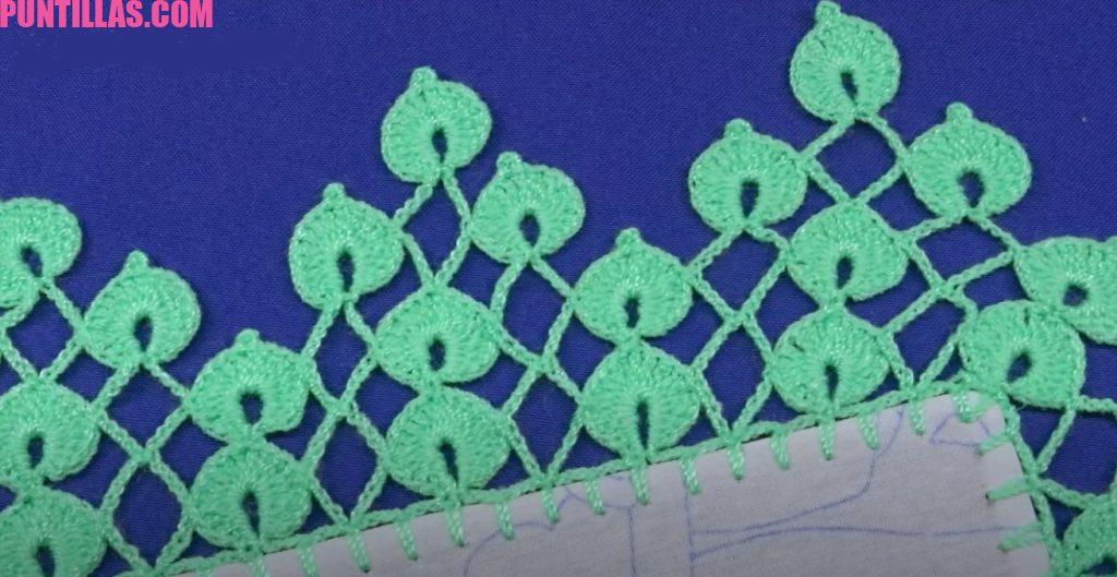 Puntilla de una vuelta flores de primavera