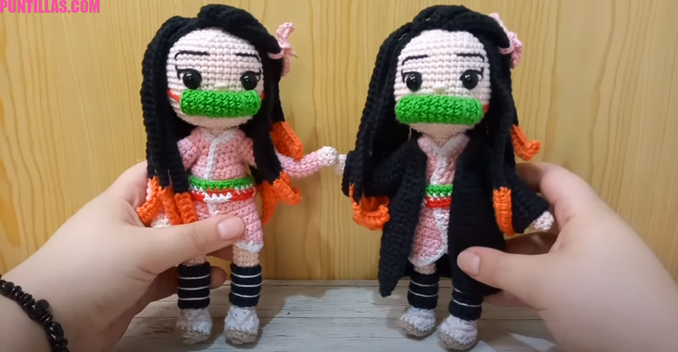 Como hacer el personaje de anime Nezuko en amigurumi